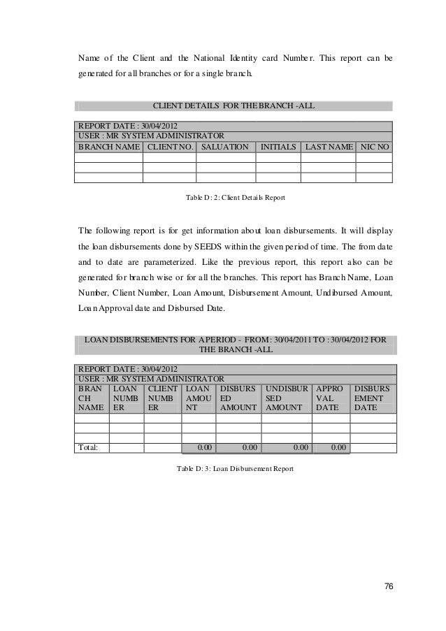 BIT (UCSC) Final Year Project - Microfinance Loan Management System BIT (UCSC) Final Year Project - Microfinance Loan Management System