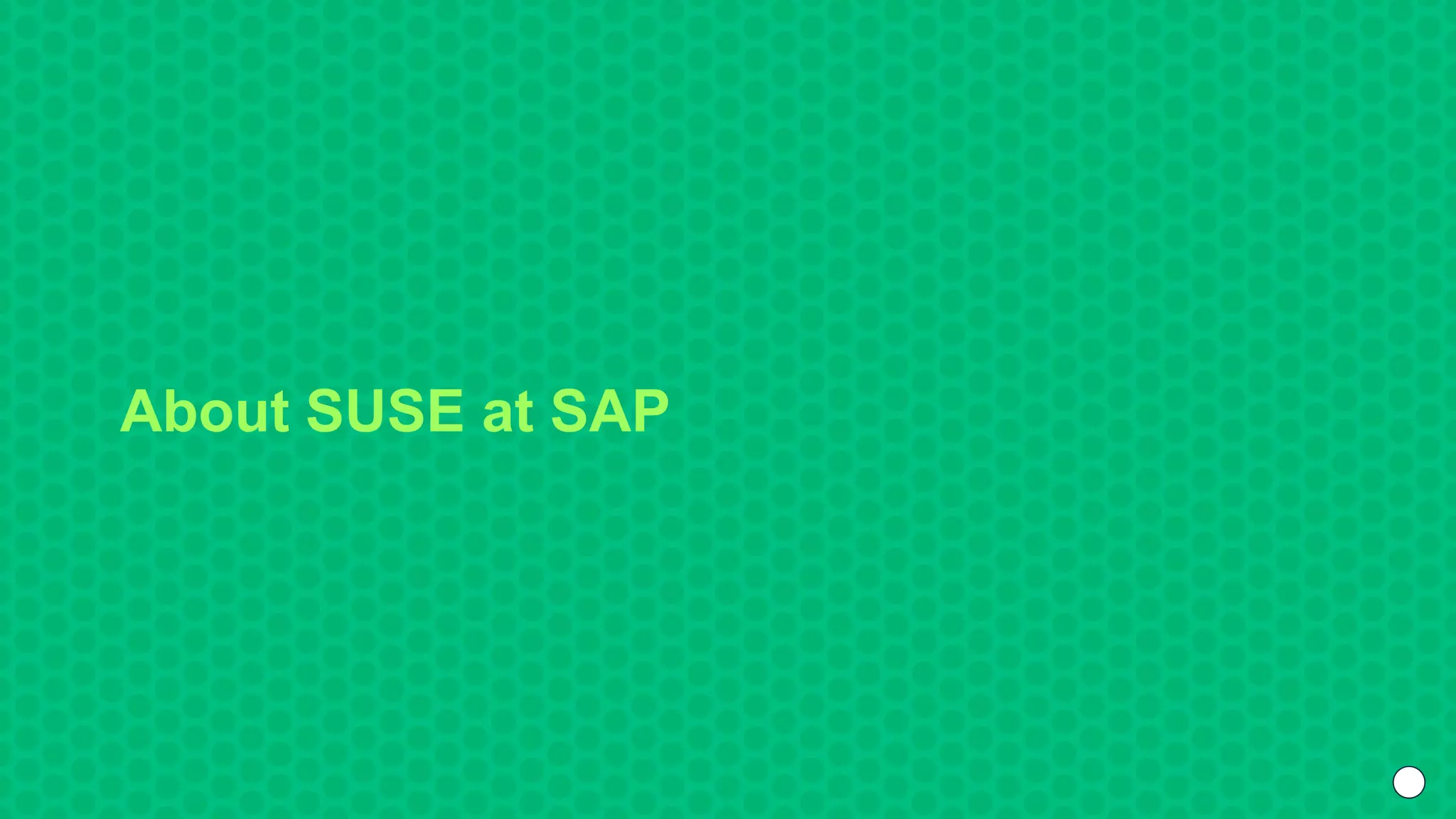 About SUSE at SAP
 