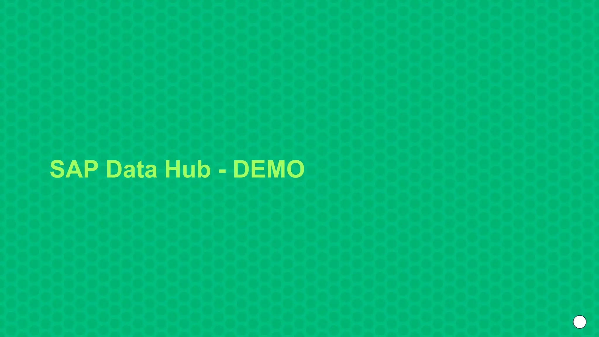 SAP Data Hub - DEMO
 