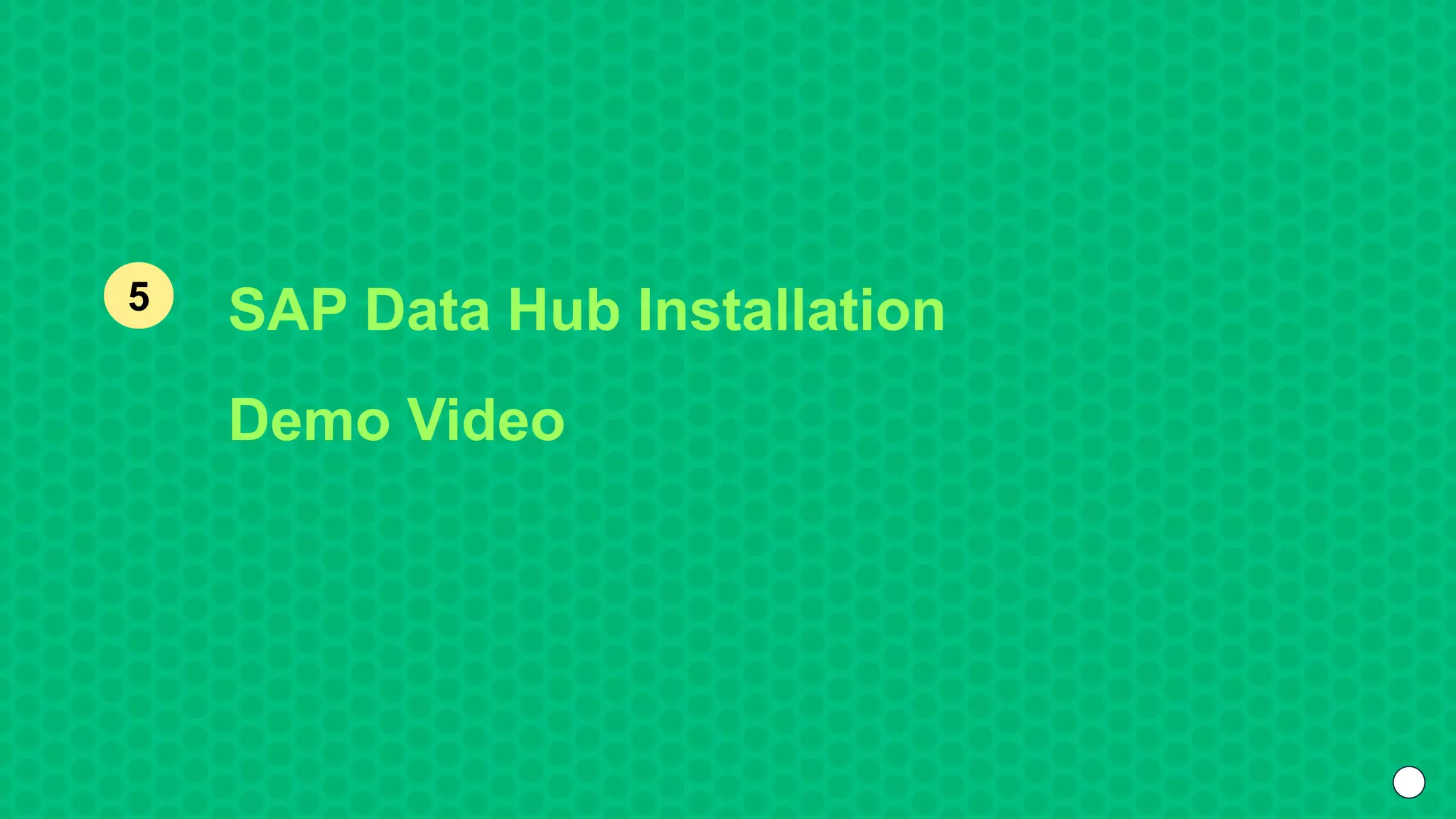 SAP Data Hub Installation
Demo Video
5
 