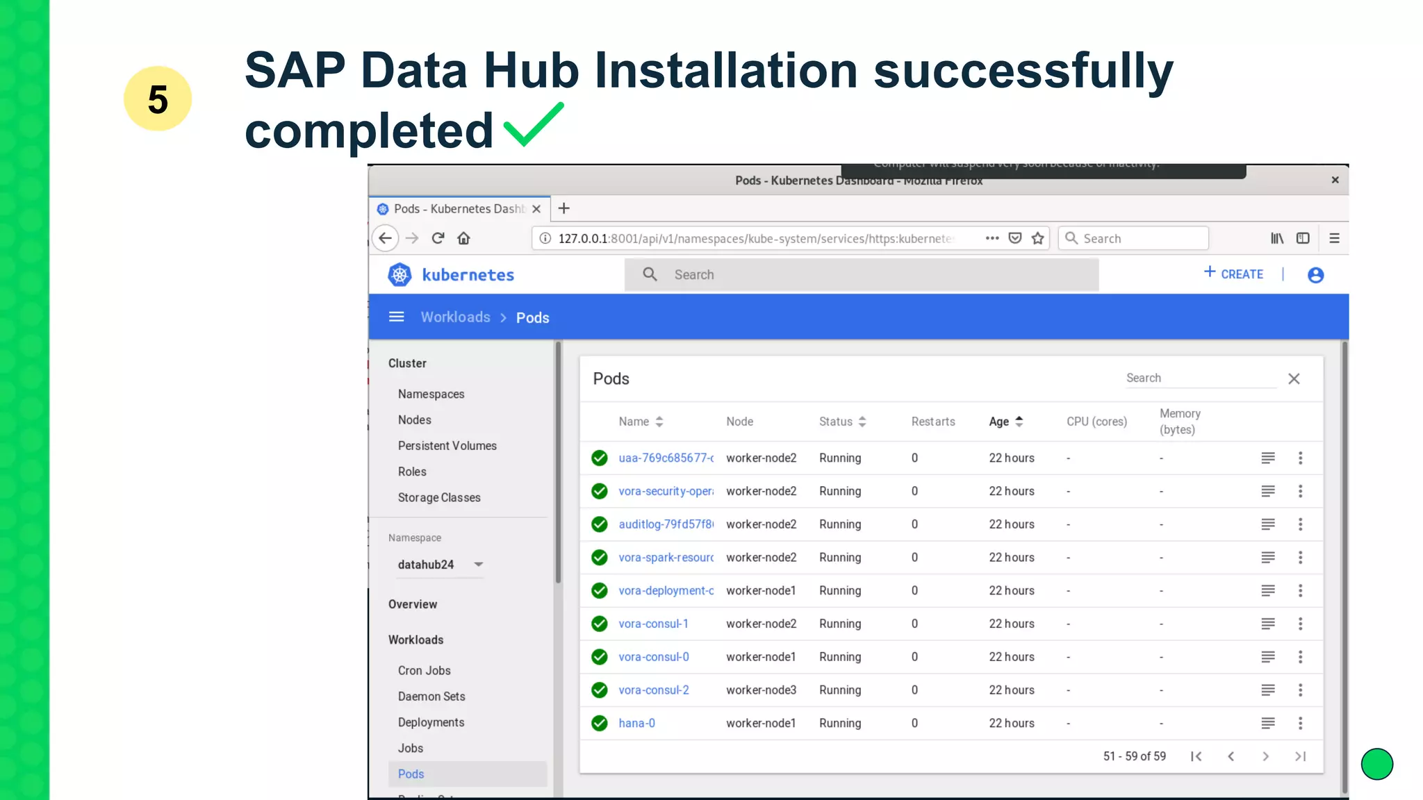 SAP Data Hub Installation successfully
completed
5
 