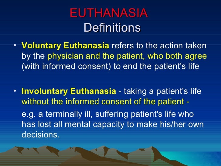Euthanasia definition essay