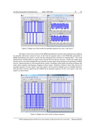 FPGAimplementation and bit error rate analysis of the forward error ...