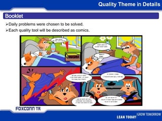 Booklet
Quality Theme in Details
Daily problems were chosen to be solved.
Each quality tool will be described as comics.
 