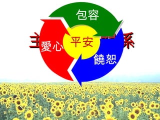 主裡完美關係 平安 包容 饒恕 愛心 