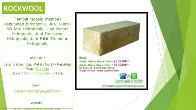 Harga Rockwool iHidroponik Malangi Harga Rockwool iHidroponik Malangi