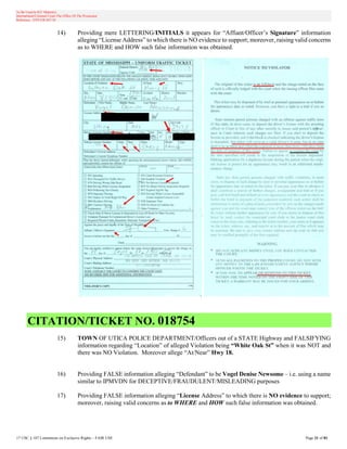Utiac Reference Number 082418 Notice of NonAttendance 091118 Court Matter - TOWN OF UTICA ...