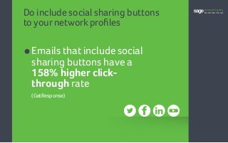 Do include social sharing buttons
to yournetworkprofiles
•	Emails that include social
	 sharing buttons have a
	 158% higher click-
	 through 	rate
	 (GetResponse)

accountants
business cloud
 