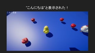 &rdquo;こんにちは&rdquo;と表示された！
 