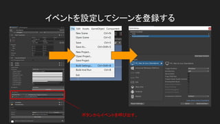 イベントを設定してシーンを登録する
ボタンからイベントを呼び出す。
 