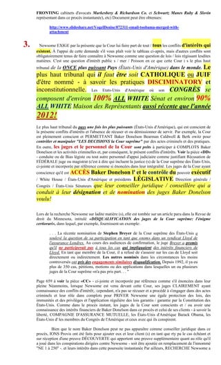 FRONTING cabinets d'avocats Markesbery & Richardson Co. et Schwartz Manes Ruby & Slovin
     représentant dans ce procès i...
