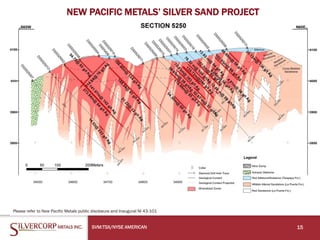 NEW PACIFIC METALS’ SILVER SAND PROJECT
15SVM:TSX/NYSE AMERICAN
Please refer to New Pacific Metals public disclosure and Inaugural NI 43-101
 