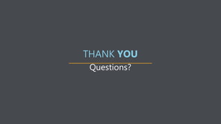 Questions?
THANK YOU
 