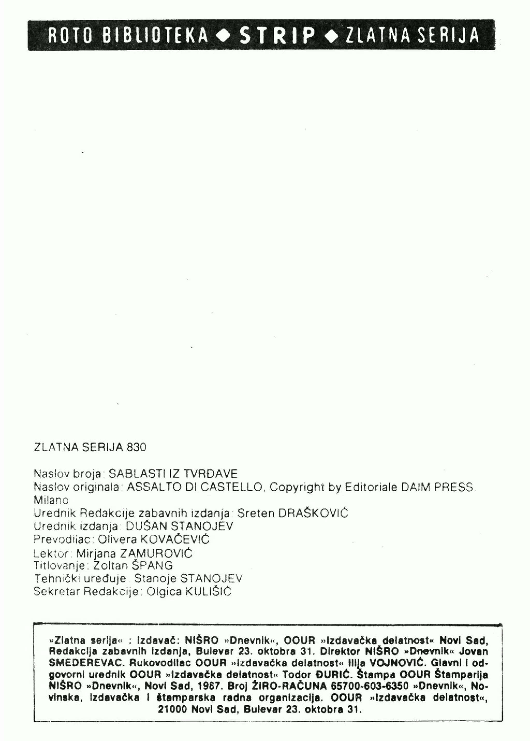 0830. SABLASTI IZ TVRĐAVE