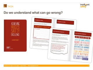 Keeping the tiger in the cage - Lizzie Paton www.taqaglobal.com
Do we understand what can go wrong?
12
 
