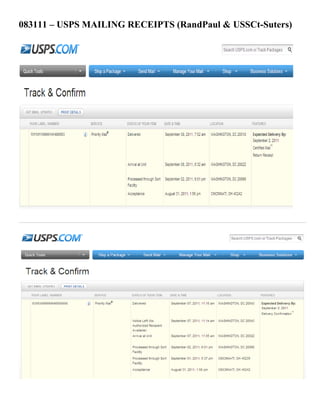 083111 – USPS MAILING RECEIPTS (RandPaul & USSCt-Suters)
 