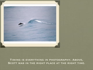 Timing is everything in photography. Above, Scott was in the right place at the right time. 