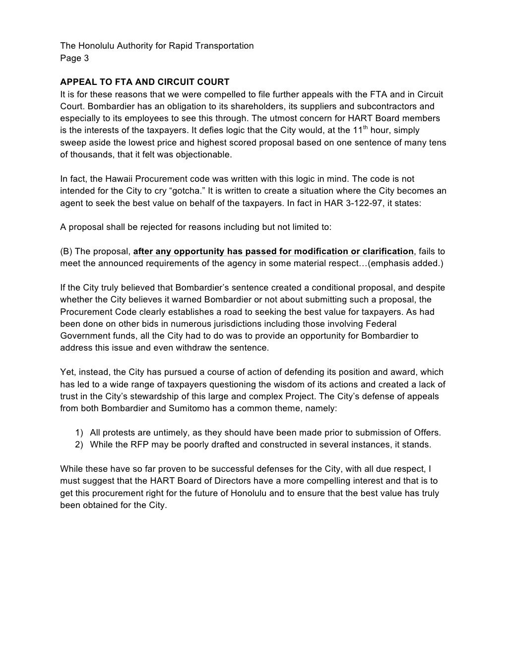 Bombardier Letter To HART 8 31 11