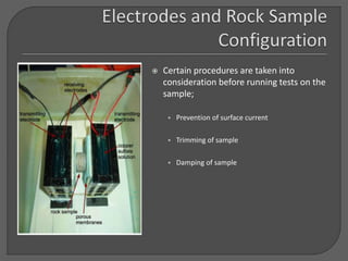  Certain procedures are taken into
consideration before running tests on the
sample;
• Prevention of surface current
• Trimming of sample
• Damping of sample
 