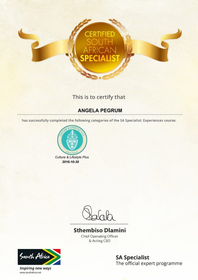 South Africa cert 2 | PDF