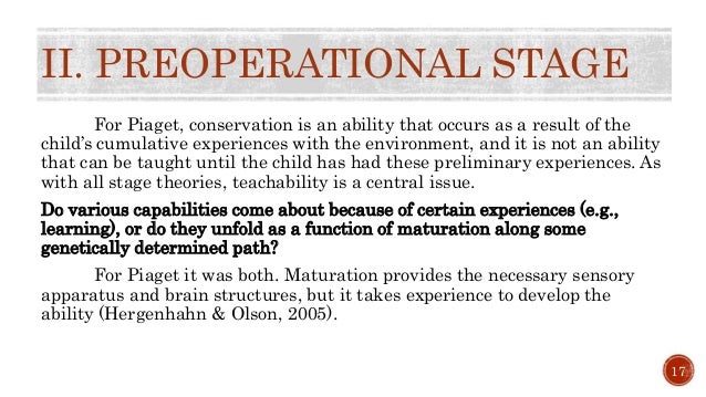 preoperational conservation