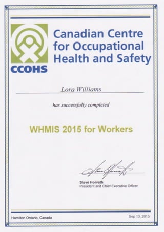 WHMIS 2015 for Workers
