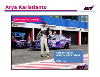 PT. SATRIA WANGSA ANGGARA
Arya Karistianto
Competing in :
-ISSOM ETCC 3000
Age : 17
BMW E36 M50 3000cc
 