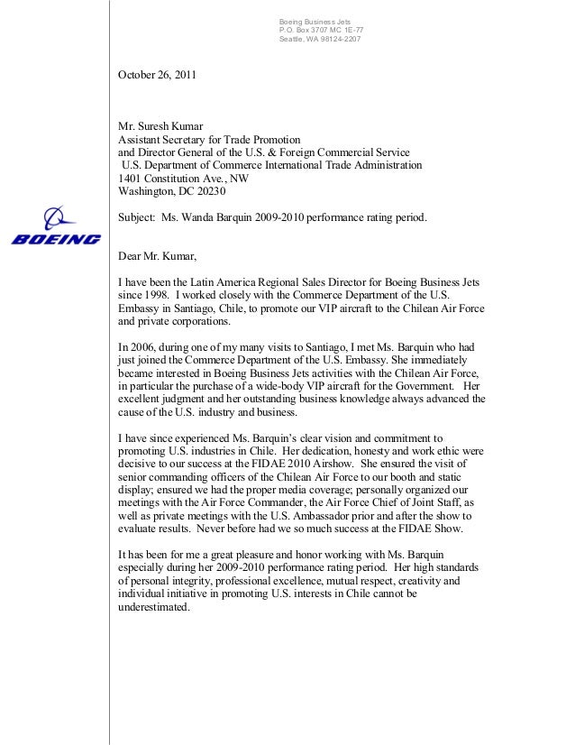 boeing recommendation jet letter of recommendation