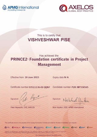 PRINCE2 Certificate