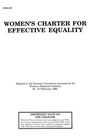 Women's charter for effective equality