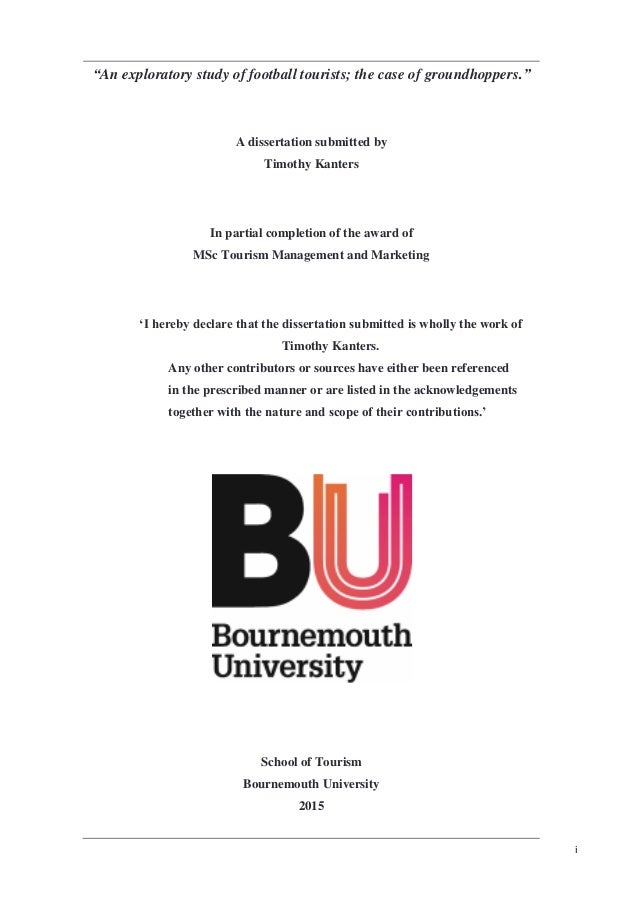 Tourism management dissertation ideas