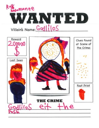 First Grade WANTED posters
