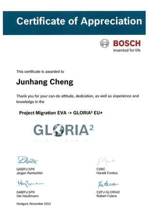 2Project Migration EVA- GLORIA2 EU