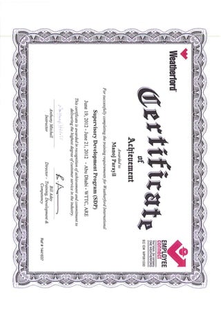 Classroom Training Certificates