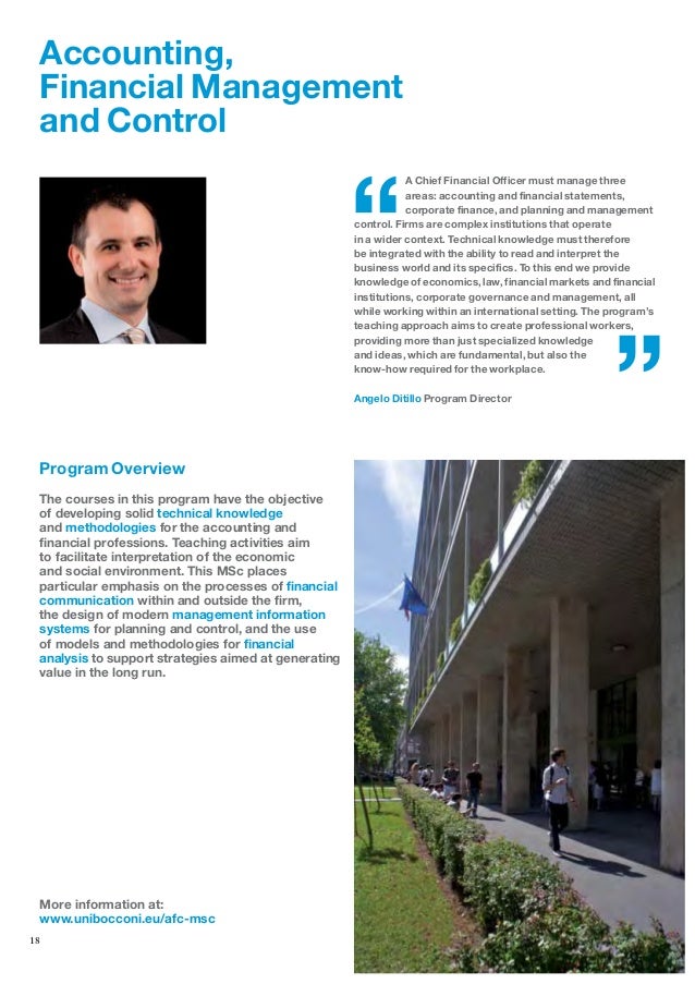 Master In Accounting Auditing And Control Bocconi