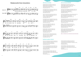 38 39
WWI ENGLISH VERSION
Mademoiselle from Armentières, parlez-vous,
Mademoiselle from Armentières, parlez-vous,
Mademoiselle from Armentières,
She hasn’t been kissed for forty years,
Hinky-dinky, parlez-vous.
Oh Landlord have you any good wine, parlez-vous,
Oh Landlord have you any good wine, parlez-vous,
Oh Landlord have you any good wine,
Fit for a soldier of the line,
Hinky-dinky, parlez-vous.
Oh yes, I have some very good wine, parlez-vous,
Oh yes, I have some very good wine, parlez-vous,
Oh yes, I have some very good wine,
To cheer the soldiers of the line,
Hinky-dinky, parlez-vous.
Oh Landlord have you a daughter ﬁne, parlez-vous,
Oh Landlord have you a daughter ﬁne, parlez-vous,,
Oh Landlord have you a daughter ﬁne,
She breaks our hearts while up the line,
Hinky-dinky, parlez-vous.
Oh yes I have a daughter ﬁne, parlez-vous,
Oh yes I have a daughter ﬁne, parlez-vous,
Oh yes I have a daughter ﬁne,
But not to waste upon the line.
Hinky-dinky, parlez-vous.
But dear father I love them all, parlez-vous,
But dear father I love them all, parlez-vous,
But dear father I love them all,
Thin and fat and short and tall,
Hinky-dinky, parlez-vous.
They come to save our country fair, parlez-vous,
They come to save our country fair, parlez-vous,
They come to save our country fair,
Et a la guerre comme a la guerre,
Hinky-dinky, parlez-vous.
WW1 AUSTRALIAN VERSION
Mademoiselle from Armentieres, parlez-vous,
Sang the Diggers between their beers, parlez-vous,
And the ballad roared by the soldiers gay,
Rang through the old Estaminet.
Inky-pinky, parlez-vous!
There were men from Wagga and Gundagai, parlez-vous,
From Perth, and The Towers, and Boggabri, parlez-vous,
From Sydney City and Dandenong,
Sinking their troubles in wine and song.
Inky-pinky, parlez-vous!
There was one young Digger, tanned and lean, parlez-vous,
From the Darling Downs, or the Riverine, parlez-vous,
Who set her heart in a rapturous whirl,
When he vowed that she was his Dinkum Girl.
Inky-pinky, parlez-vous!
They laughed and loved in the old French town. parlez-vous,
And her heart spake out of her eyes of brown parlez-vous,
But the time ﬂed by, and there came a day,
When he and his cobbers all marched away.
Inky-pinky, parlez-vous!
Maybe on a ﬁeld of France he fell, parlez-vous,
No word came back to Mademoiselle, parlez-vous,
But a pretty French girl, with eyes of brown,
Prays for him still in a war-swept town.
Inky-pinky, parlez-vous!
Quiet it is in the old estaminet, parlez-vous,
No more Diggers will come that way, parlez-vous,
May your heart grow light with passing years,
Oh, Mademoiselle from Armentieres!
Inky-pinky, parlez-vous!
[Note: an ‘Estaminet’ was an informal bar near the front line]
MODERN CHILDRENS’ VERSION
There was an old woman of ninety-two, parlez-vous,
There was an old woman of ninety-two, parlez-vous,
There was an old woman of ninety-two,
She knit some socks and away they ﬂew,
Inky-pinky, parlez-vous.
The socks went ﬂying down the street, parlez-vous,
The socks went ﬂying down the street, parlez-vous,
The socks went ﬂying down the street, knocked a
policeman off his beat,
Inky-pinky, parlez-vous.
The socks went ﬂying on to Rome, parlez-vous,
The socks went ﬂying on to Rome, parlez-vous,
The socks went ﬂying on to Rome, found the King of
Rome at home,
Inky-pinky, parlez-vous.
The King of Rome was drinking gin, parlez-vous,
The King of Rome was drinking gin, parlez-vous,
The King of Rome was drinking gin, he opened his mouth
and the socks ﬂew in,
Inky-pinky, parlez-vous.
The King of Rome is dead and gone, parlez-vous,
The King of Rome is dead and gone, parlez-vous,
The King of Rome is dead and gone, but still the socks
go ﬂying on,
Inky-pinky, parlez-vous.
39
 