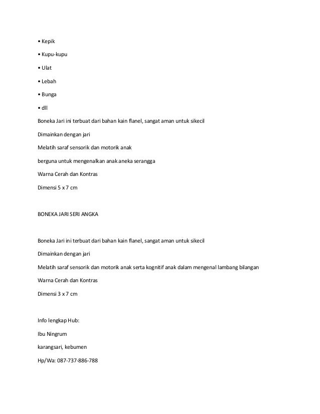 Murah Wa 087 737 886 788 Jual Boneka Jari Tangan Dari Kain Flanel