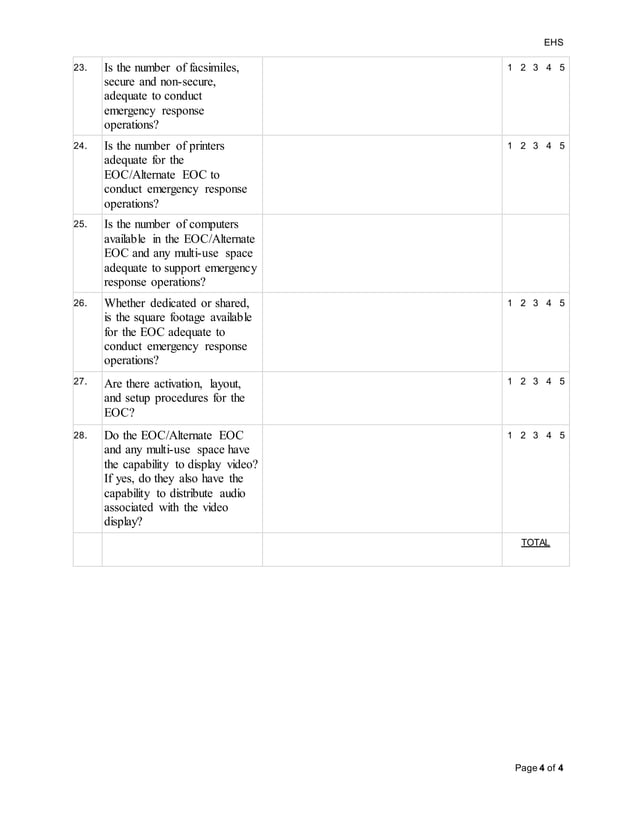 EOC Checklist CofC | PDF