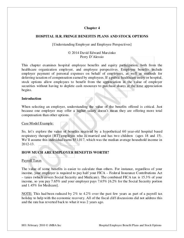 Fringe benefits stock options