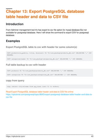 Learning postgresql | PDF