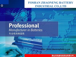 LOG
O
FOSHAN ZHAONENG BATTERY
INDUSTRIAL CO.,LTD
Http://www.zhaonengbattery.com
Your site here
 