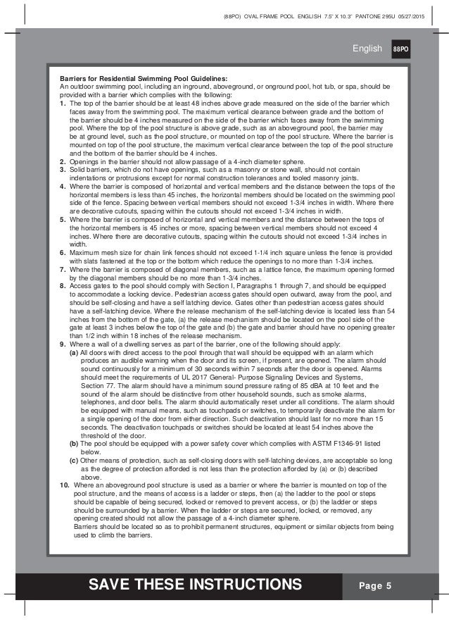 Intex oval swimming pool Manual for 18' x 10' and 20' x 12' Intex poo…