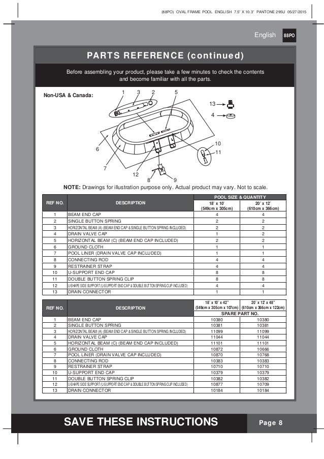 Intex oval swimming pool Manual for 18' x 10' and 20' x 12' Intex poo…