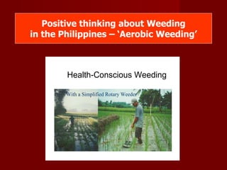 Positive thinking about Weeding in the Philippines – ‘Aerobic Weeding’ 