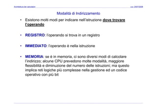 Architettura dei Calcolatori 08 Assembler