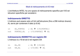 Architettura dei Calcolatori 08 Assembler