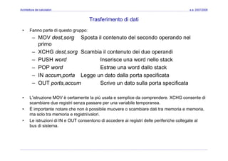 Architettura dei Calcolatori 08 Assembler
