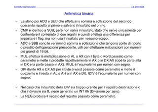 Architettura dei Calcolatori 08 Assembler