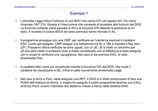 Architettura dei Calcolatori 08 Assembler