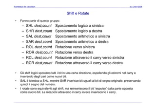 Architettura dei Calcolatori 08 Assembler